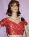 Designer Red Brocade Blouse for Sarees (S) #2476 Designer Red Brocade Blouse for Sarees (S) #2476