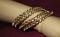 Golden Bangles Lustrous CZ Crystal Zircon Stones 4 Pcs 2.6