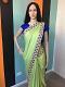 Designer Light Green Party Wear Saree w/ Stone Border W/ Ready Blouse Designer Light Green Party Wear Saree w/ Stone Border W/ Ready Blouse
