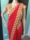 Plain Red Embellished Saree Border Ready Blouse (Festival Discount )