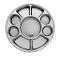 Disposable 9 Compartments Silver Round Party Tray/ Thali/ Plates - 800 Pack Disposable 9 Compartments Silver Round Party Tray/ Thali/ Plates - 800 Pack
