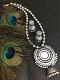 Grand Silver Big Sized Terracotta Pendant Set w/ Jhumkas in Silver