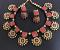 Grand Designer Choker Set w/ Jhumkas in Shades of Red,Gold & Black!