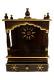 Traditional Small Wooden Mandir for Home in Dark Brown & Gold - 10"