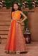 Festive Orange Long Frock Gown Party wear Dress for Girls Festive Orange Long Frock Gown Party wear Dress for Girls
