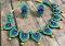 Lovely Peacock Feather Choker Terracotta Set w/ Jhumkas Earrings
