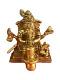 Brass Statue of Ganesha w/ Shivling for Pooja 4"