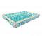 Floral  Bone Inlay Serving Tray in Blue