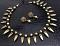 Handmade Gold Tearracotta Mullu Choker necklace w/ Lotus Earrings Handmade Gold Tearracotta Mullu Choker necklace w/ Lotus Earrings