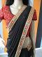 Designer Black & Orange Embroidery Saree With Ready Designed Blouse!
