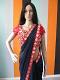 Navy Blue Saree Red Mirror Work Ready Blouse (Festival Discount) Navy Blue Saree Red Mirror Work Ready Blouse (Festival Discount)