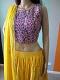 Designer Yellow Lehenga Matched With Purple Blouse Designer Yellow Lehenga Matched With Purple Blouse