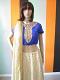 Designer Half White Embellished Lehenga & Blue Crop Top Designer Half White Embellished Lehenga & Blue Crop Top
