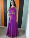 Designer Purple Indo-American cocktail dress with gold floral embellishment