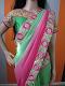 Designer Pink & Green Shaded Saree & Designer Ready Blouse Designer Pink & Green Shaded Saree & Designer Ready Blouse