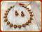 Handmade Floral Terracotta Necklace w/ Jhumkas in Shades of Red Handmade Floral Terracotta Necklace w/ Jhumkas in Shades of Red