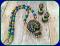 Green & Blue Terracotta Peacock Long Necklace w/ Peacock Jhumkas