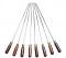 Kebab Sticks/Skewers for Tandoor w/ Wooden Handle Square 4/6/8mm 4 Pcs