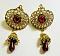 Jadau Kundan Meenakari Red Crystals Jhumka Earrings