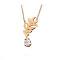 Rose Gold Stainless Steel Crystal Statement Necklace