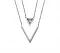 Stainless Steel Double Strands Triangle Layered CZ Necklace