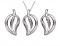 Silver Plated CZ Crystals Jewelry Set w/ Leaf Pendant & Earrings Silver Plated CZ Crystals Jewelry Set w/ Leaf Pendant & Earrings
