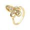 CZ Crystals Vintage 14K Gold Plated Victorian Ring, Sizes: 7 & 8