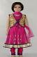 Magenta Net Readymade Anarkali Churidar Kameez