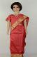 Grape Fruit Red Art Silk Readymade Saree w/ Blouse