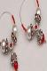 White Pearl Red Stone Studded Fashion Earrings