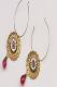 Pink Stone Studded Antique Finish Earrings