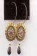 Red and Black Stone Studded Antique Finish Earrings