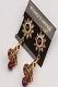 Maroon Stone Studded Antique Finish Bell Earrings