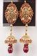 Red Stone Studded Antique Finish Dome Earrings Red Stone Studded Antique Finish Dome Earrings