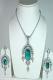 Teal and Silver Color Stone Studded Pendant Set Teal and Silver Color Stone Studded Pendant Set
