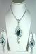 Teal Green And Silver Color Stone Studded Pendant Set Teal Green And Silver Color Stone Studded Pendant Set
