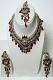 Maroon & Silver Color Stone Studded Pendant Set