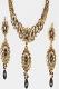 Black, White & Golden Color Stone Studded Necklace Set
