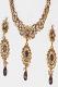 Purple, White & Golden Color Stone Studded Necklace Set
