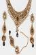 Black & Golden Color Stone Studded Necklace Set