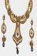 Black & Gold Color Stone Studded Necklace Set Black & Gold Color Stone Studded Necklace Set