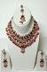 Red & Antique Silver Color Stone Studded Pendant Set