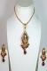 Maroon, Golden Color Polki Studded Necklace Set Maroon, Golden Color Polki Studded Necklace Set