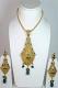 Green Golden Color Polki Studded Necklace Set Green Golden Color Polki Studded Necklace Set