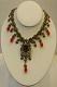 Orange & White Stone Studded Victorian Necklace Set Orange & White Stone Studded Victorian Necklace Set