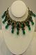 Peacock Green & White Stone Studded Victorian Necklace Set Peacock Green & White Stone Studded Victorian Necklace Set