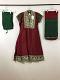 Dark Maroon Green Silk Readymade Churidar Suit