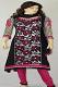 Pink Black White Chiffon Readymade Churidar Suit Pink Black White Chiffon Readymade Churidar Suit