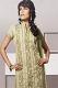 Green & Beige Cotton Readymade Salwar Kameez Suit