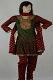 Green & Red Chiffon Crushed Chiffon Readymade Churidar Kameez